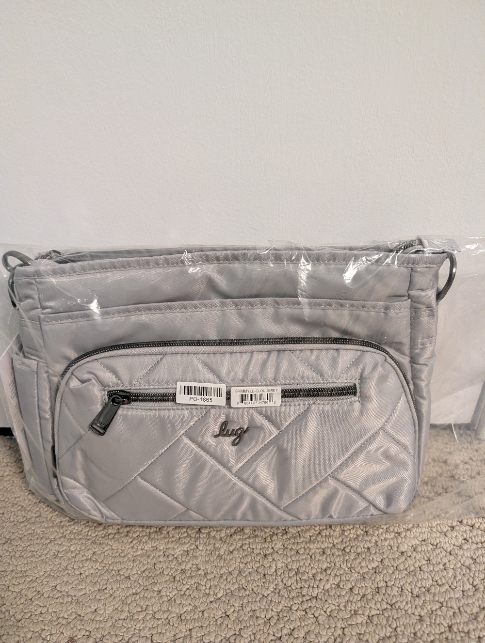 NWT Lug Shimmy LE Cloud Grey Crossbody Bag - Picture 3 of 10